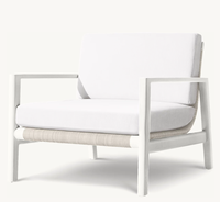 Ensemble de chaises longues et de canapés d'extérieur en aluminium moderne MESA, personnalisable en blanc, résistant aux intempéries, pour hôtel et jardin
