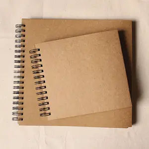 Custom Brown Kraft Paper Spiral Binding Blank Family Photo Album Scrapbooking Scrapbook With Self-Adhesive Pages