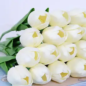 Sống Động Như Thật PU Faux Trang Trí Tulip Flowers Nhà Máy Bán Buôn Nhân Tạo Hoa Trong Số Lượng Lớn Bất Cảm Ứng Tulip Flower Decor