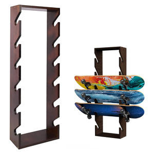 Support de <span class=keywords><strong>rangement</strong></span> pour planche à roulettes à 6 niveaux, support <span class=keywords><strong>mural</strong></span> en bois, support pour planche à roulettes, organisateur de planche à roulettes - Product Image 1