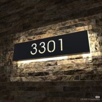 Plaque de numéro de maison en acrylique LED rétroéclairée personnalisée, plaque d'adresse lumineuse pour la décoration de porte, pour la publicité dans les hôpitaux