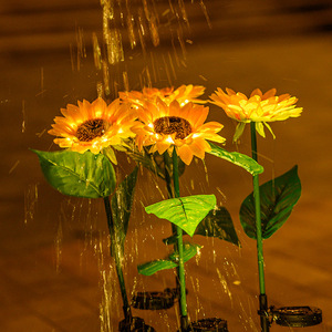 Lampe solaire de jardin en forme de tournesol, étanche, pour la décoration extérieure des pelouses et des paysages, éclairage continu de 6 à 12 heures, matériau en caoutchouc - Product Image 3