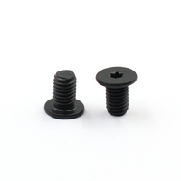 Sekrup Mesin Kepala Datar Profil Rendah Ultra Tipis Torx Hitam Baja Karbon Metrik/Baja Tahan Karat 304 (M2.5-M12)