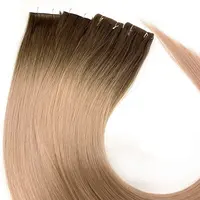 La cuticola dei capelli umani di vendita calda 100% ha allineato l'estensione dei capelli del nastro di trama della pelle di Remy europea doppia disegnata