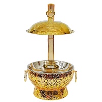 Chauffe-plat de buffet professionnel en acier inoxydable 8,0 L, doré, pour banquets de mariage, avec supports réglables, maintien au chaud 60-80°C pendant 6 heures