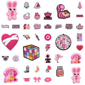 Hyb Kuaji - Dijes de PVC rosa con logotipo de diseño personalizado para calzado, accesorios de moda al por mayor, 2.5-3.5cm para <span class=keywords><strong>zuecos</strong></span> - Product Image 1