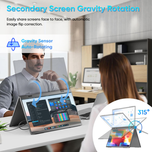 18.5 "FHD 1080P DUAL dual Triple จอภาพแบบพกพา USB-C HD HDR Display พับได้แล็ปท็อปพีซีจอคู่เล่นเกม100% sRGB <span class=keywords><strong>Mac</strong></span> - Product Image 6