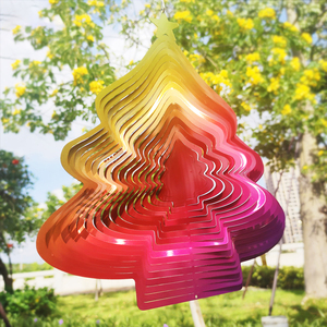 Molino de Viento Metálico Navideño, Árbol de Navidad Grande de Acero Inoxidable de 12 Pulgadas para Decoración de Interiores, Jardín y Patio - Product Image 6