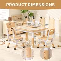 Bureau d'étude pour tout-petits, banc en plastique écologique, ensemble table et chaise pour enfants, hauteur réglable, design ergonomique, pieds antidérapants, chambre à coucher