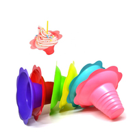 Gobelets en plastique pour glace pilée, gobelet en forme de fleur, gobelet jetable en plastique PET