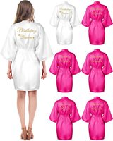Peignoir de Mariage Personnalisé avec Nom et Date, Peignoir de Mariée en Faux Soie, Robe de Mariée, Robes de Mariée pour Femmes, Robe de Mariée pour Demoiselle d'Honneur, Robe de Mariage pour Femme, Robe de Soirée pour Enterrement de Vie de Jeune Fille
