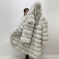 Manteau à capuche en fourrure de renard véritable pour femme, décontracté, de haute qualité, avec capuche et manches amovibles, couleur personnalisable, coton et polyester