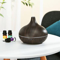 Aromacare – brumisateur de lampe LED, humidificateur d'air en bois naturel, huile essentielle, grain de bois, diffuseur d'arôme électrique