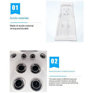 Bain de spa en acrylique durable au design moderne, jacuzzi extérieur, <span class=keywords><strong>piscine</strong></span>, spa, bain à remous avec fonction de massage - Product Image 5