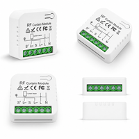 Interrupteur intelligent sans fil à commande radio, alimenté par batterie, 16A AC110-250V, matériau ABS, portée de 30-100m pour volets roulants et rideaux électriques