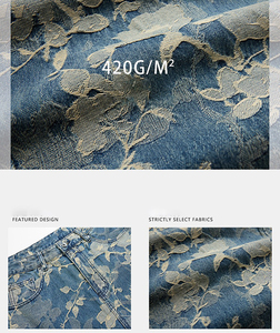 <span class=keywords><strong>Pantalones</strong></span> Vaqueros Anchos <span class=keywords><strong>de</strong></span> Mezclilla Selvedge Personalizados Huangqiu con Jacquard Floral <span class=keywords><strong>para</strong></span> Hombre, <span class=keywords><strong>Pantalones</strong></span> Vaqueros Holgados <span class=keywords><strong>de</strong></span> Estilo Urbano <span class=keywords><strong>para</strong></span> Hombre - Product Image 5