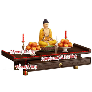 Özel çin tarzı tanrı standı ahşap buda sunak raf sunan kabine buda ile çekmece - Product Image 2