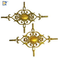 Connecteur décoratif en plastique plaqué or, motif barre géorgienne et fleur, pour grille de sécurité, clôture, portail, porte, balcon