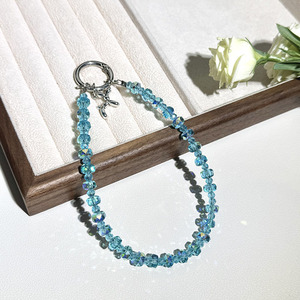 Chaîne de téléphone tendance en cristal avec perles en forme de jantes de voiture, pour sac et porte-clés - Product Image 2