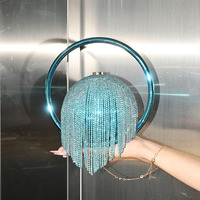 Pochette de soirée ronde en cristal 2026 pour femme, sac à main sphérique en acrylique avec anse en anneau, pochette de fête scintillante