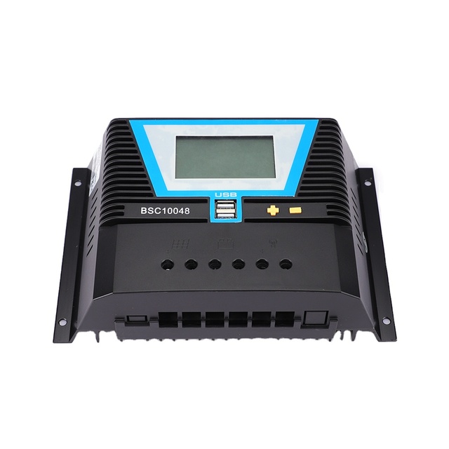 BLKCSOLAR 100A PWM Adjustable Parameter Multiple DC Load Control Modes Solar Charge Controller