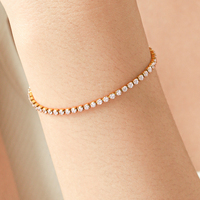 Bracelet en acier inoxydable incrusté de zircon, plaqué or 18 carats, bijoux pour femmes, luxe discret, polyvalent, inaltérable
