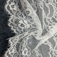 Tissu de dentelle Chantilly personnalisé vente en gros de dentelle chantilly de cils français délicats noirs pour soutiens-gorge