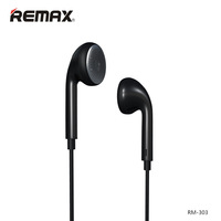 Écouteurs filaires Remax 3,5 mm avec design semi intra-auriculaire, commandes intégrées, microphone et câble de 1 m pour la musique et les appels