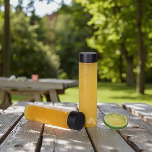 VOSS 500ml Bouteille d'eau de gymnastique de sport à cylindre mince avec couvercles en plastique portables Conception à large ouverture pour l'eau minérale et le soda - Product Image 2