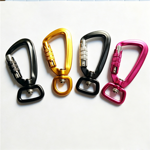 Custom Logo Light Weight Aviation Aluminum 7075 Metal Snap Carabiner 4.5KN <b>Hook</b> <b>Clip</b> Auto Locking Swivel Portable - Product Image 2