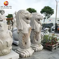 उद्यान सजावट उत्पाद गर्म बिक्री उच्च गुणवत्ता भूनिर्माण के लिए सिंगापुर Merlion पत्थर नक्काशी प्रतिमा मूर्तिकला डिजाइन
