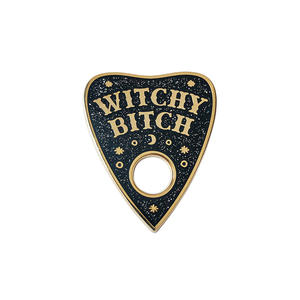 Épinglette artistique scintillante Witchy Bitch avec motif étoile céleste, badge en émail dur style gothique Witchcore - Product Image 6