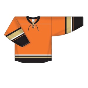 Bán Buôn Màu Sắc Rắn Tùy Chỉnh Cổ Áo 100% Polyester Lỏng Dài Tay Áo <span class=keywords><strong>Calgary</strong></span> Ngọn Lửa Hockey Jersey - Product Image 2