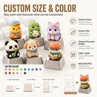 Ventes en gros de touches de clavier artisanales personnalisées, figurines d'animaux 3D kawaii, base en alliage de zinc, touches de clavier mécaniques pour interrupteurs Cherry MX