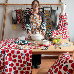 Tablier en coton de style nordique, carré, pour la cuisine quotidienne, lavable en machine, pour le salon et la salle à manger - Product Image 5