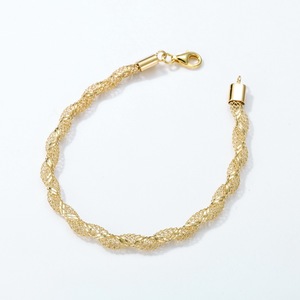 สร้อยข้อมือเงินแท้ 925 ชุบทอง 14K สไตล์อิตาลี ทำมือ ลายเชือกเกลียว สำหรับผู้หญิง - Product Image 2