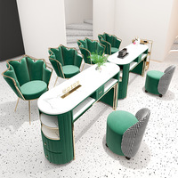 Ensemble table et chaise de manucure avec aspirateur, bureau de manucure pour salon de beauté pour une ou deux personnes, poste de manucure tendance