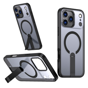 Funda Magnética Esmerilada de TPU+Acrílico para iPhone 14 15 16 17 Pro Max con Soporte Oculto y Protección <span class=keywords><strong>Completa</strong></span> de la Lente de la Cámara - Product Image 1