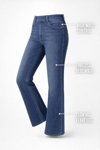 Collection de jeans évasés classiques taille mi-haute pour femmes, pantalons en denim multicolores, coupe évasée très extensible - Product Image 6