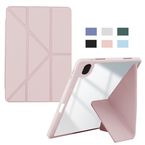 Gscase เคสแท็บเล็ตโปร่งใสพร้อมช่องใส่ปากกาอะคริลิคกันกระแทกพับสามทบสำหรับ OPPO <span class=keywords><strong>Realme</strong></span> <span class=keywords><strong>Pad</strong></span> มินิ8.7 - Product Image 4