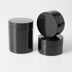 50ml PET clair pots de crème cosmétique en plastique corps gommage conteneur avec couvercles noirs - Product Image 1