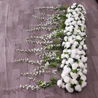Guirlande de fleurs artificielles vertes en forme de rose pour allée suspendue