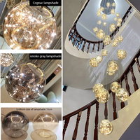 Luminaires suspendus longs pour escaliers, bâtiments en duplex, villas de luxe modernes et minimalistes, appartements loft, salons