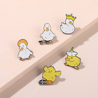 Belle Animal émail broche Skateboard vilain Skate oie canard poulet broches sac épinglettes dessin animé drôle Badge bijoux cadeau