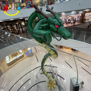 Modelo de animal dragón chino tradicional para decoración de centro comercial, gigante, colgante, verde, OEM - Product Image 4