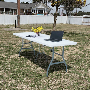कारखाने के सफेद तह टेबल और बाहरी फर्नीचर के लिए पोर्टेबल पार्टी कुर्सियां टिकाऊ प्लास्टिक से बने होते हैं - Product Image 3