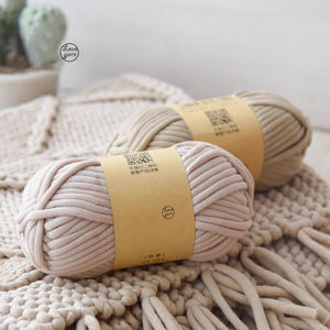 Fil à crocheter en coton épais <span class=keywords><strong>pour</strong></span> débutants, facile à voir les points, fil tubulaire en coton épais, fil creux - Product Image 1