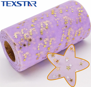 Vàng Lá Sao Vải Tuyn <span class=keywords><strong>Spool</strong></span> 6 Inch 50 Yards Lấp Lánh Lá Lưới Ribbon Cho Tutu Váy Bé Tắm Sinh Nhật Đảng Tự Làm - Product Image 2