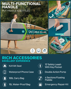 โรงงานผลิต OEM กระดานโต้คลื่นแบบพองลม Drop Stitch Surfing Sup ขนาด 11'*34"  กระดานยืนพายแบบเป่าลม  HI02/3  กระดานโต้คลื่นแบบ Soft Top  ขายตรงจากโรงงาน - Product Image 2