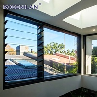 Fenêtres à persiennes en aluminium Rogenilan, fournisseur chinois, économie d'énergie, double vitrage, pour extérieur